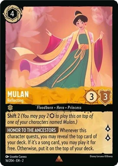 Mulan - Reflecting - 16/204 (Normal, Rare)
