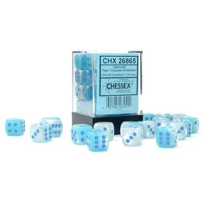 Gemini Turquoise White/Blue Dice [36D6]