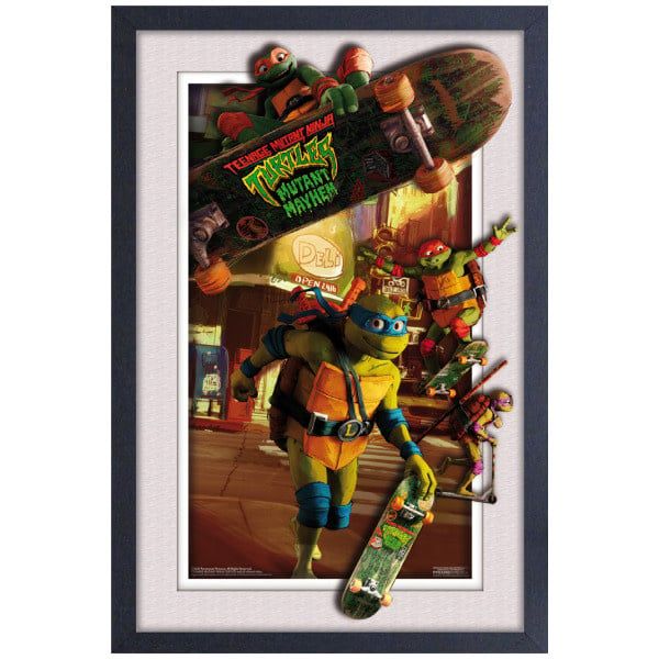TNMT Mutant Mayhem City Riding  - 11&quot;x17&quot; Framed Print
