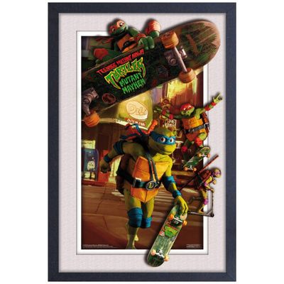 TNMT Mutant Mayhem City Riding  - 11&quot;x17&quot; Framed Print