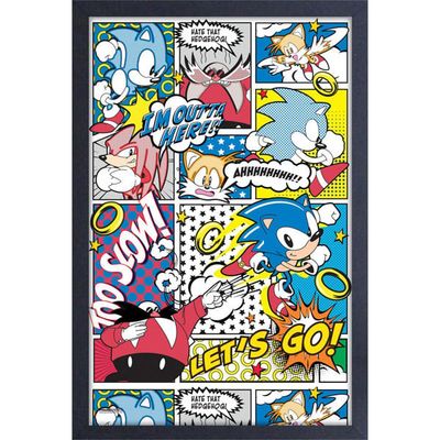 Sonic - Comic Panel 11&quot; x 17&quot; Framed Print