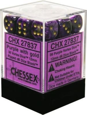 Vortex Purple/Gold Dice [12mm, 36D6]