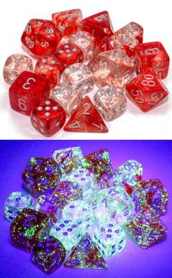 Nebula Luminary Red/Silver Dice [12mm, 36D6]