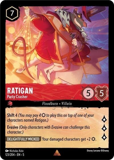 Ratigan - Party Crasher - 123/204 (Normal, Rare)