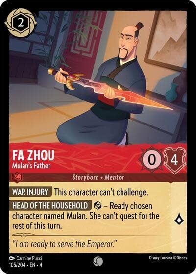Fa Zhou - Mulan&#39;s Father - 105/204 (Normal, Common)
