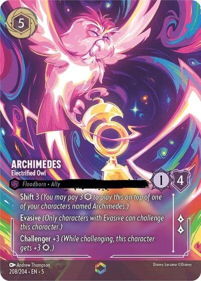 Archimedes - Electrified Owl (Enchanted) - 208/204 (Holofoil, Enchanted)