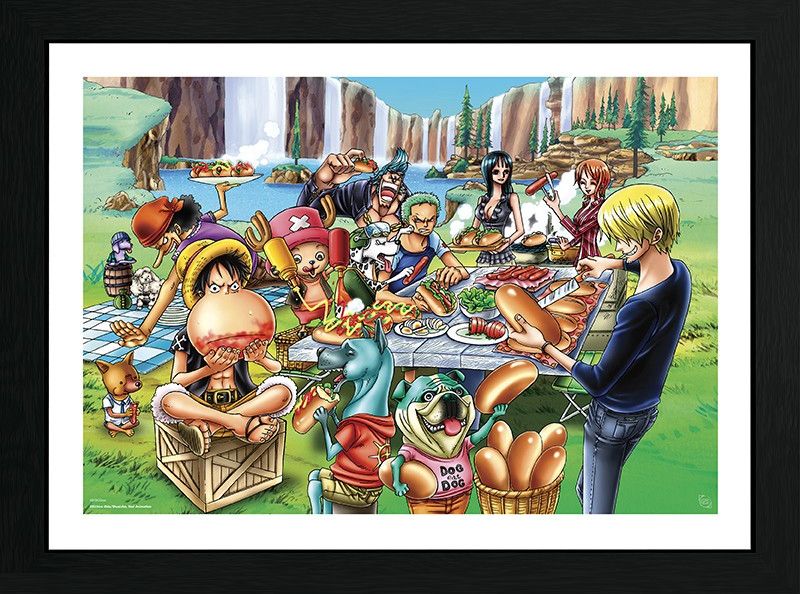 One Piece - Hot Dog Party - Framed Print