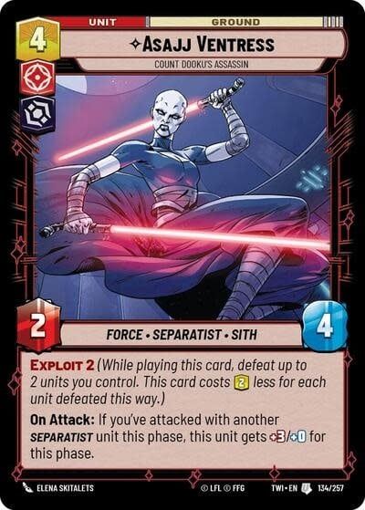Asajj Ventress - Count Dooku&#39;s Assassin - 134/257 (Normal, Uncommon)