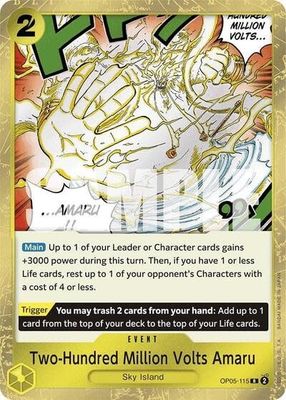 Two-Hundred Million Volts Amaru (Jolly Roger Foil) - OP05-115 (Foil, R)
