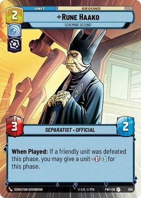 Rune Haako - Scheming Second (Hyperspace) - 304 (Normal, Uncommon)
