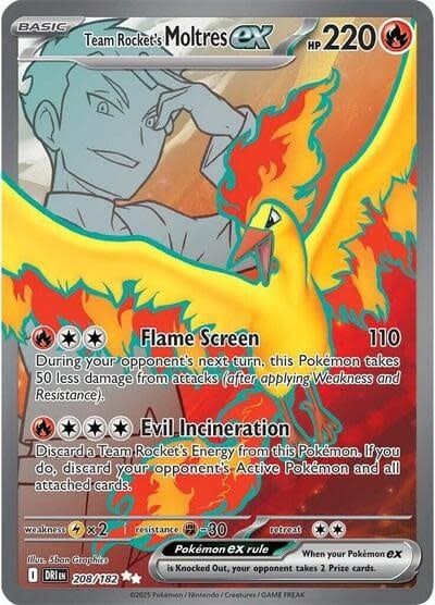 Team Rocket&#39;s Moltres ex - 208/182 (Holofoil, Ultra Rare)