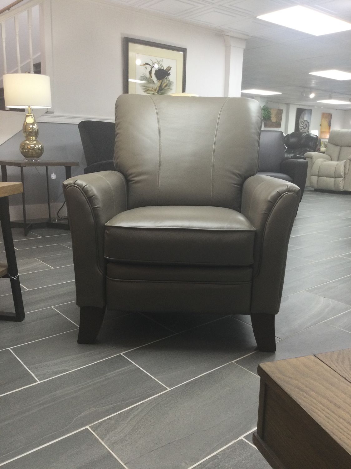 Riley High Leg Reclining Chair Voyage Putty DISCO