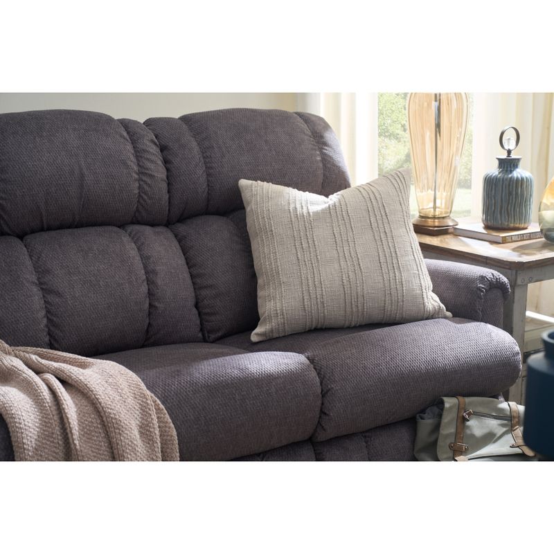 Pinnacle Power Wall Reclining Sofa w/ Headrest &amp; Lumbar I-Saxton Graphite Dual RW
