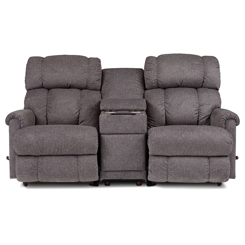 Pinnacle Rocking Reclining Loveseat W/ Console I-Saxton Graphite