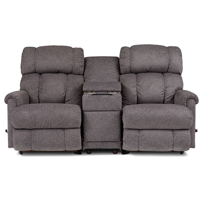 Pinnacle Rocking Reclining Loveseat W/ Console I-Saxton Graphite