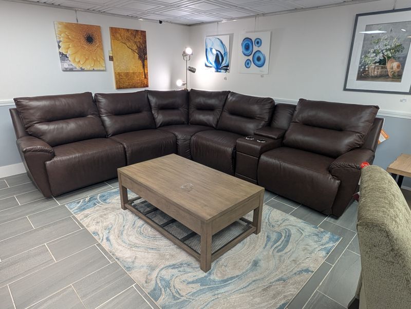 Palmer 6 Piece Power Reclining Sectional Dean Walnut