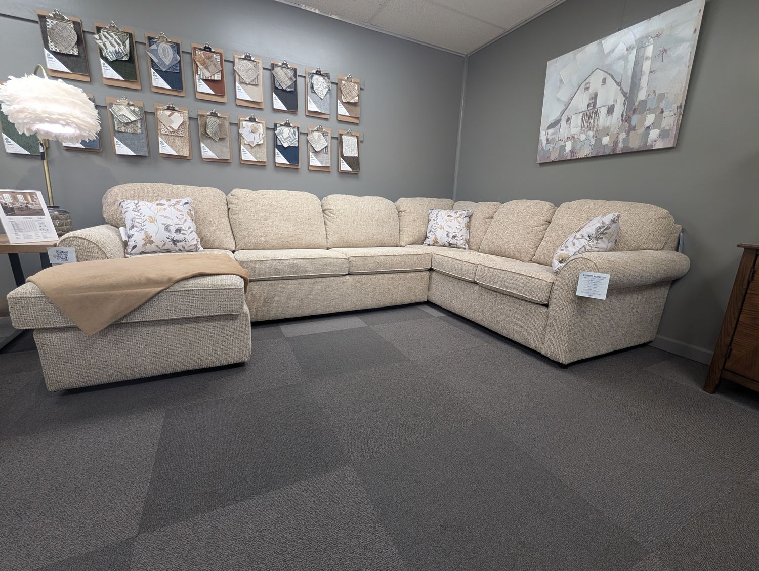 Malibu 3 Peice Sectional Succor HIckory With Coil Cushion &amp; Frame Coil