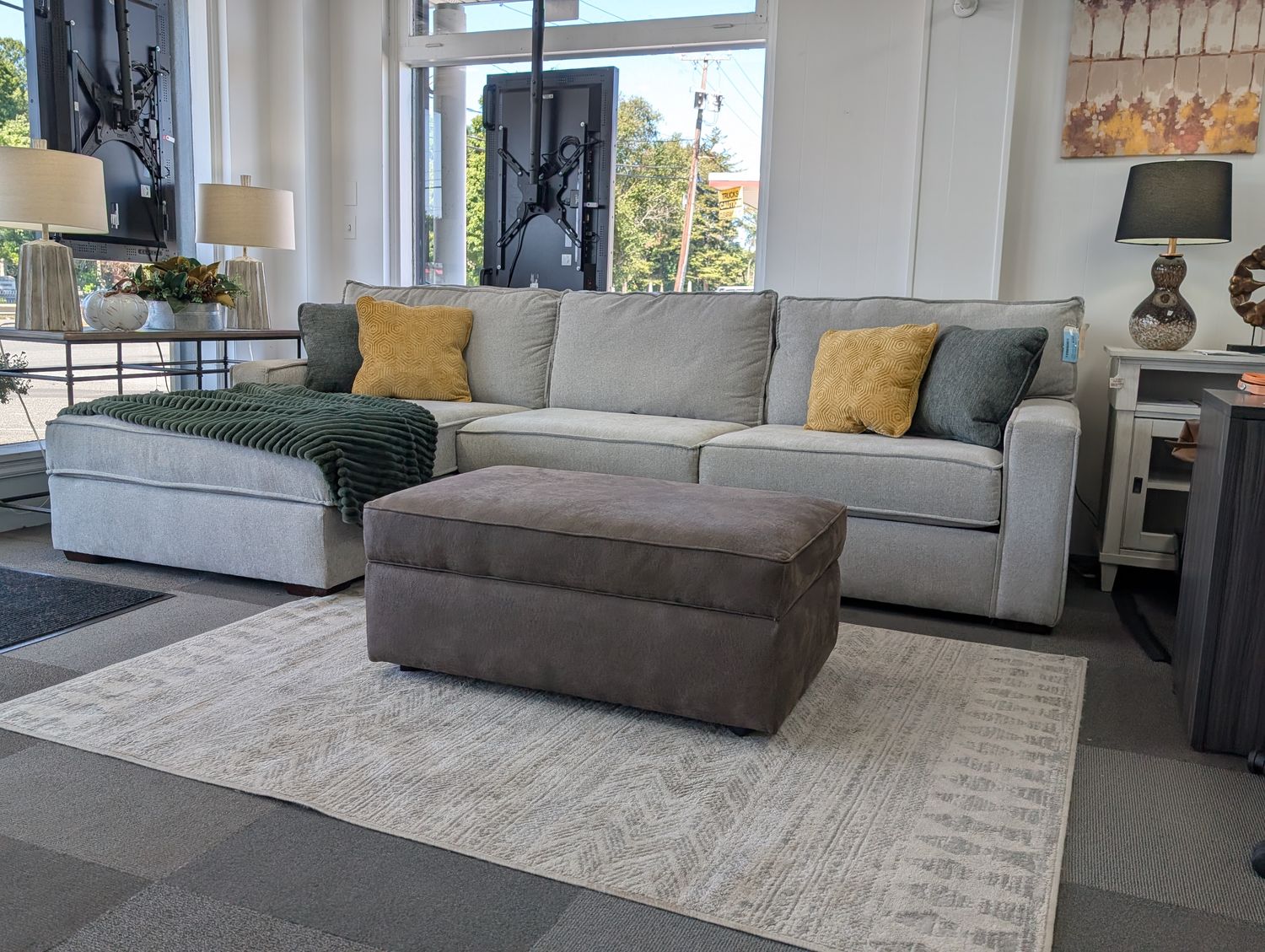 Lyndon 2 Peice Sectional LAF Chaise RAF Sofa Theron Fog