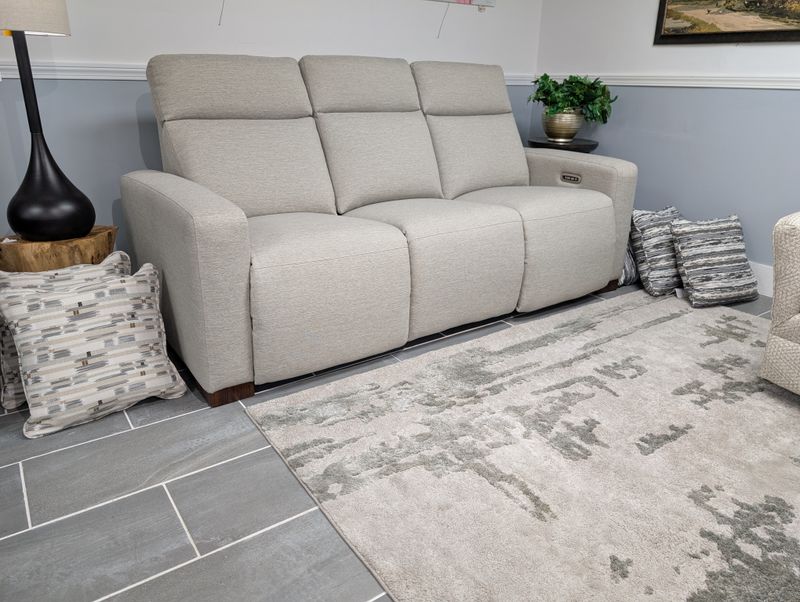 Acadia Power Reclining Sofa w/ Headrest Picchu Flax