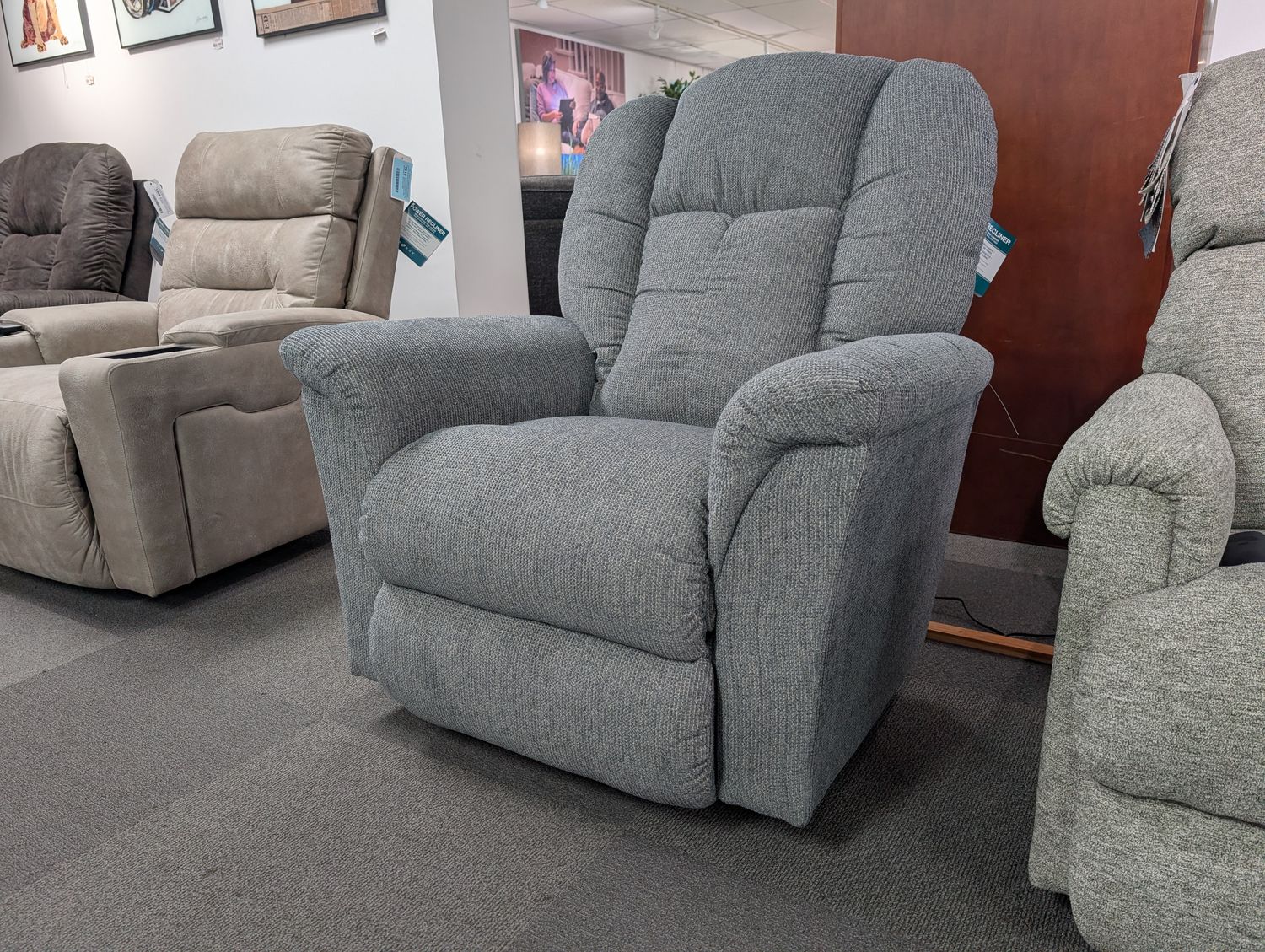 Jasper Power Rocking Recliner w/ Headrest I-Paige Stonewash FD