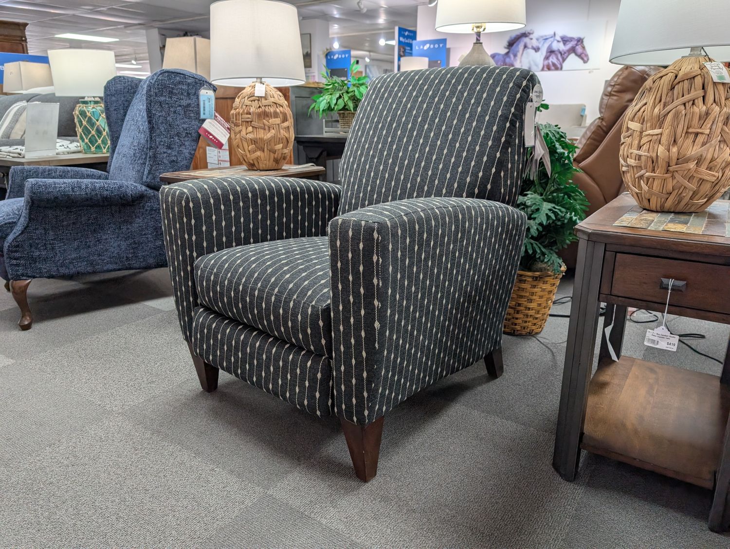 Scarlett High Leg Reclining Chair Indian Trail Raven
