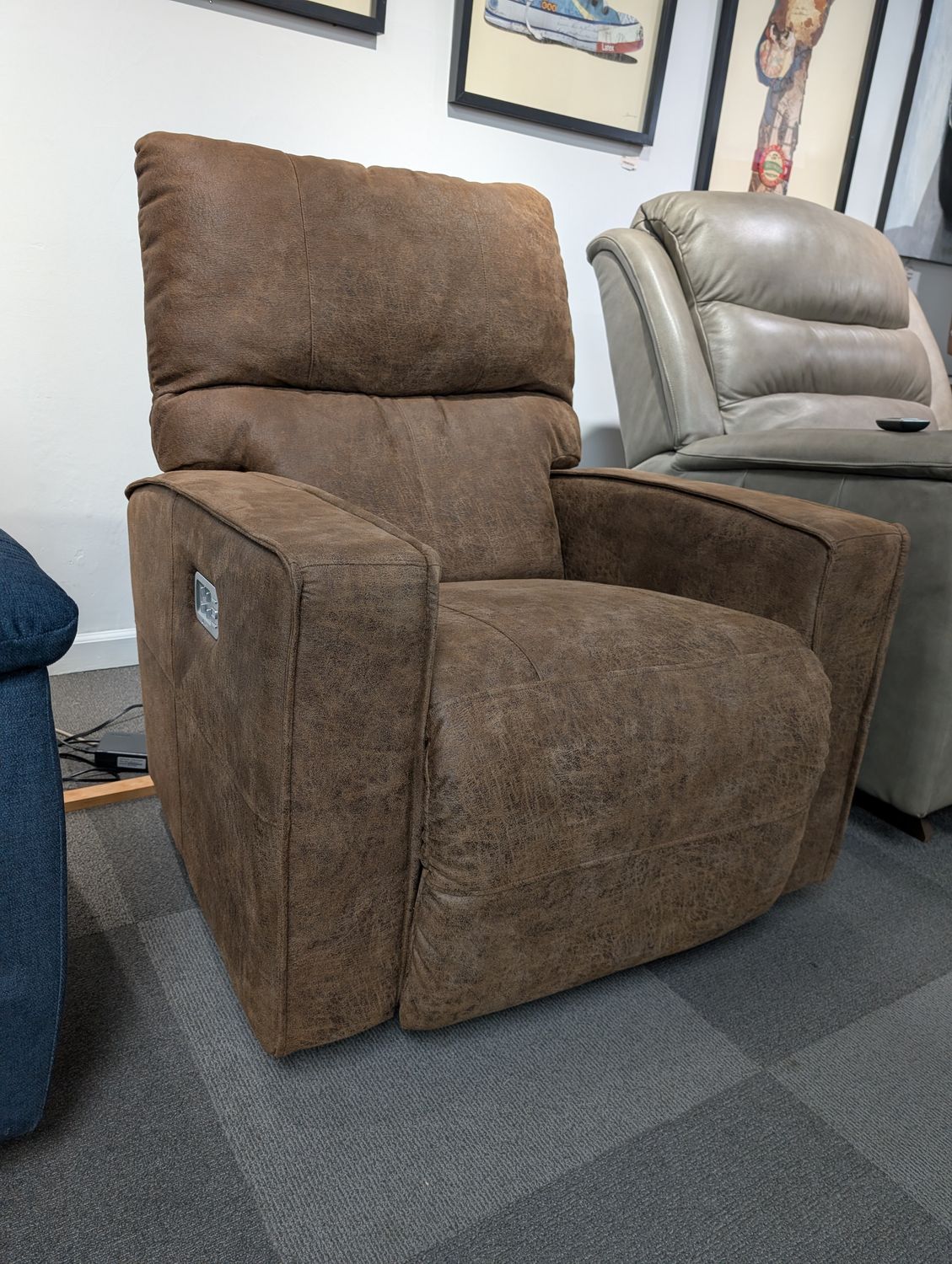 Maddox Power Rocking Recliner w/ Headrest &amp; Lumbar I-Northwest Whiskey