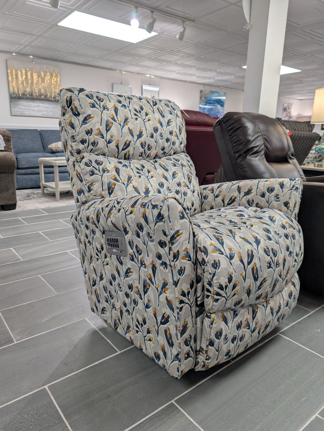 Rowan Power Rocking Recliner w/ Headrest &amp; Lumbar I-Emarosa Monaco  *TEMPUR*