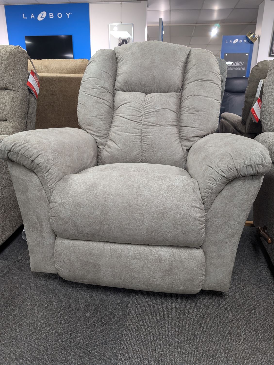 Jasper Power Rocking Recliner w/ Headrest &amp; Lumbar Tennant Porcelain