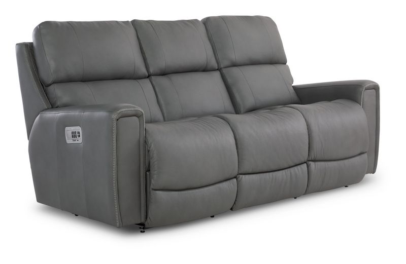Apollo Power Reclining Sofa w/ Headrest Salvo Blue Grey