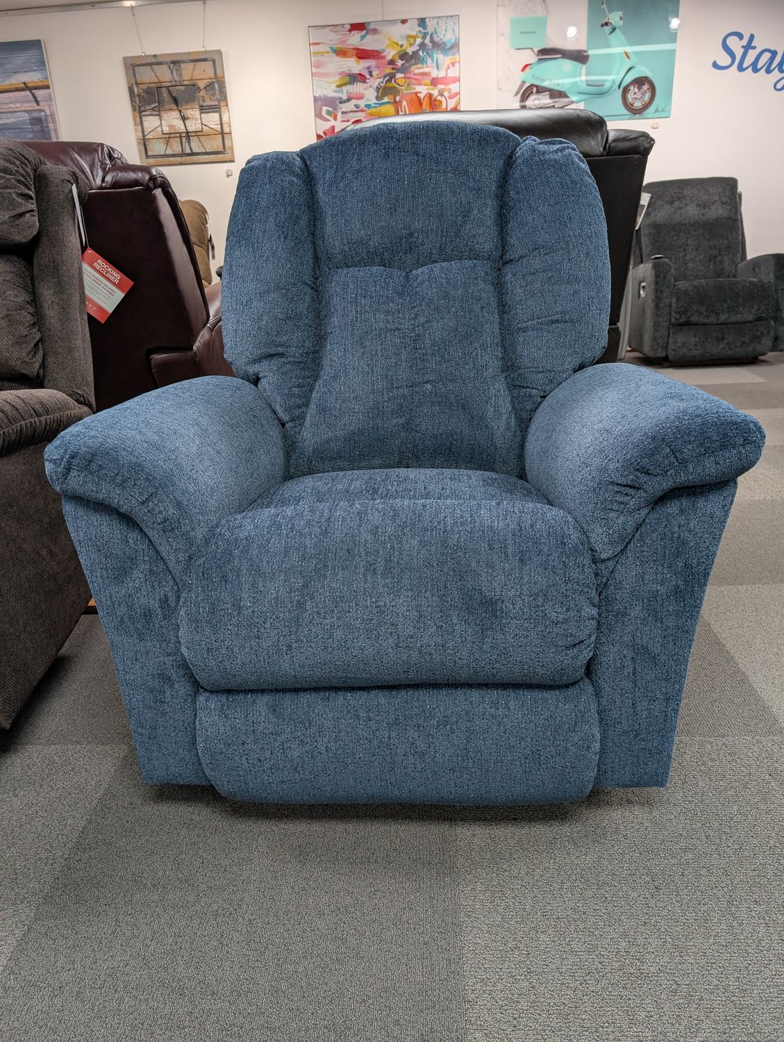 Jasper Power Rocking Recliner w/ Headrest &amp; Lumbar Tiago Navy