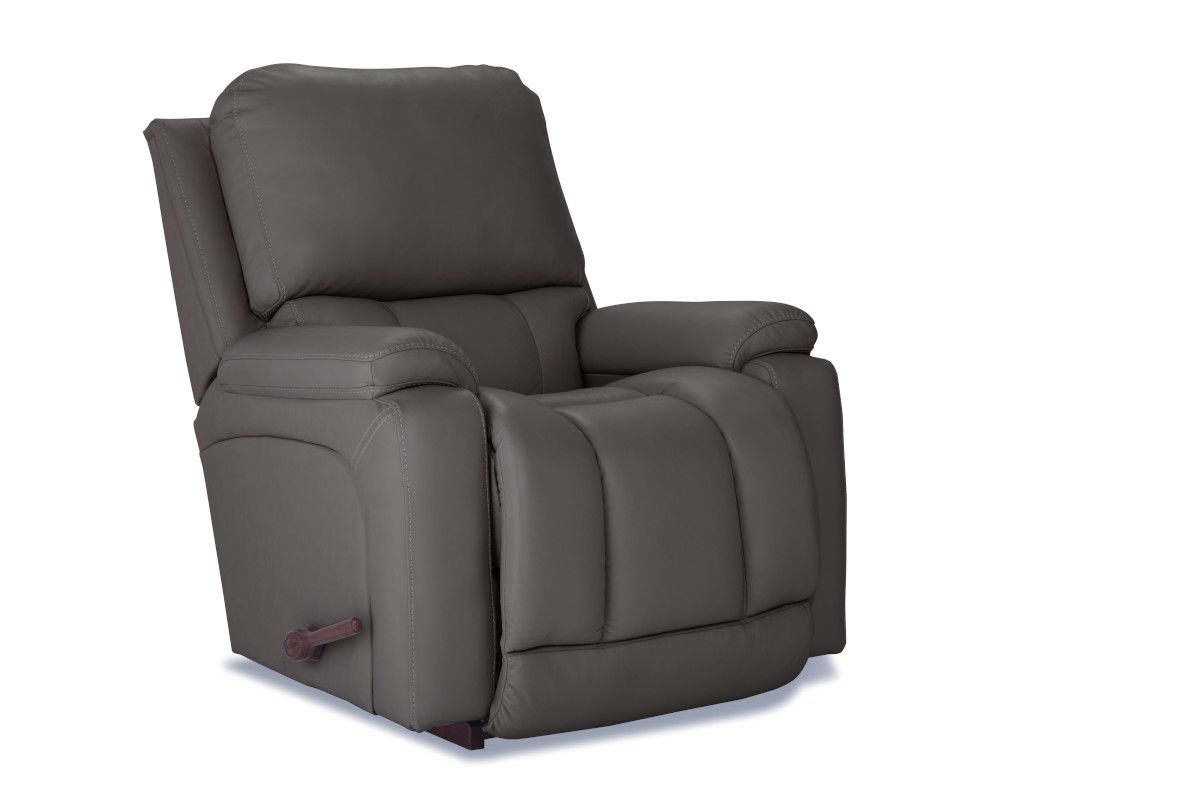 Greyson Rocking Recliner Salvo Blue Grey Leather