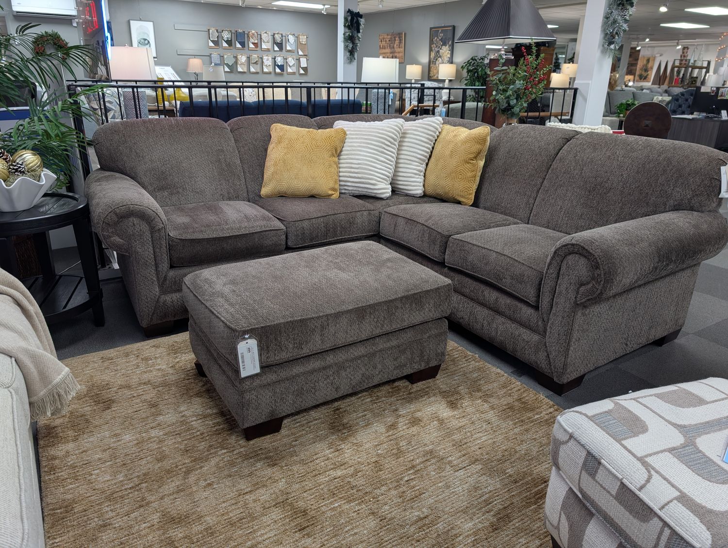 Monroe 2 Pice Sectional Wagga Otter Cushion With Coil Frame &amp; Coil Cushion