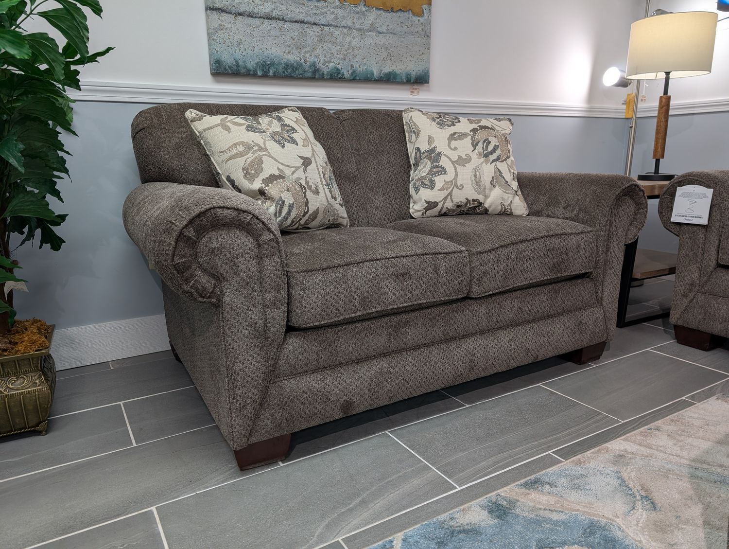 Monroe Loveseat Wagga Wagga Otter With Frame Coil &amp; Cushion Coil