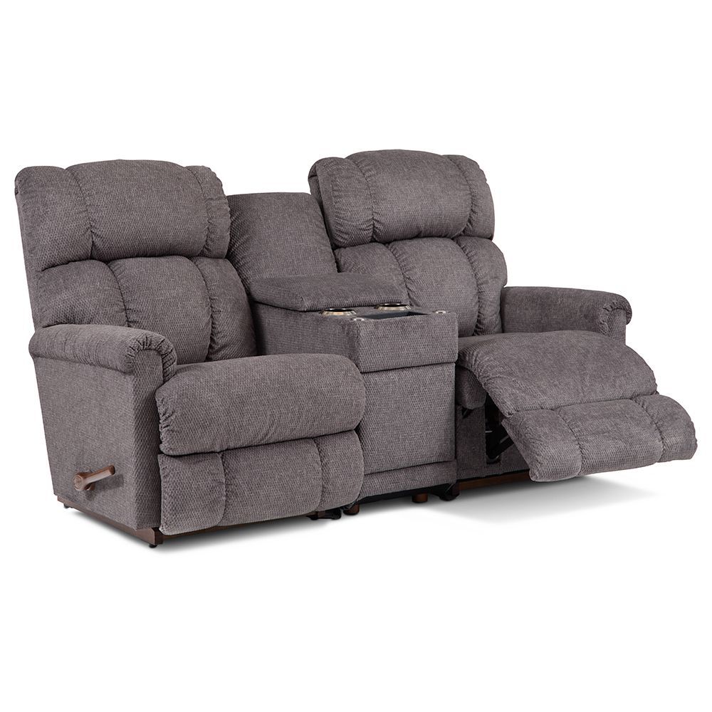 Pinnacle Rocking Reclining Loveseat W/ Console I-Saxton Graphite CLEARANCE