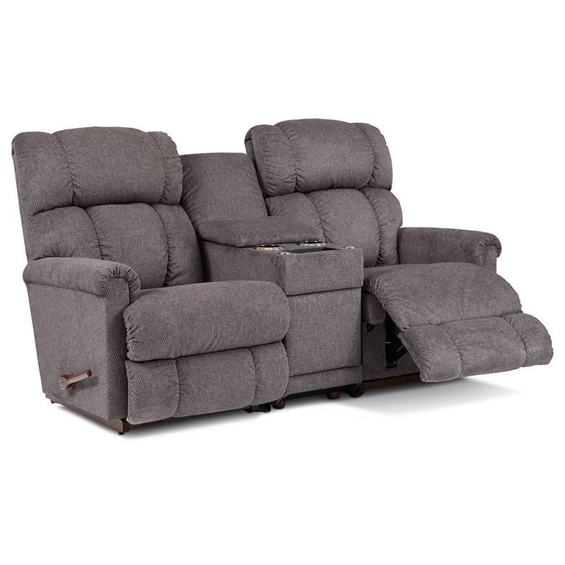 Pinnacle Rocking Reclining Loveseat W/ Console I-Saxton Graphite CLEARANCE