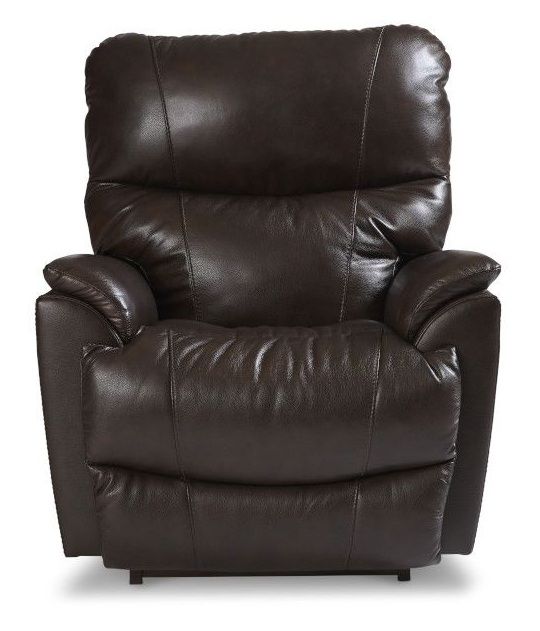 Trouper Power Rocking Recliner w/ Headrest &amp; Lumbar Intermingle Walnut Leather