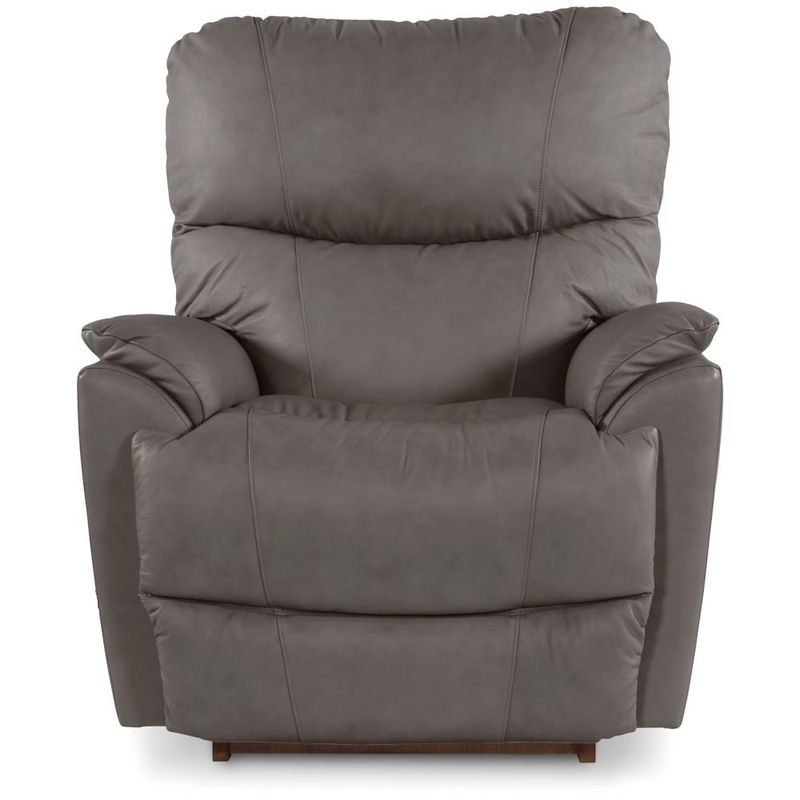 Trouper Power Rocking Recliner w/ Headrest &amp; Lumbar Intermingle Grey Leather
