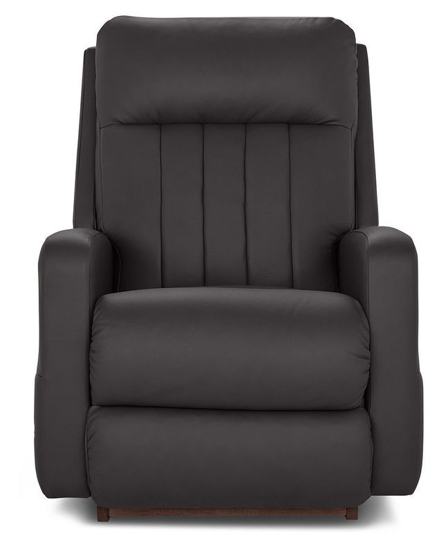 Finley Power Rocking Recliner w/ Headrest &amp; Lumbar Gambit Onyx Leather
