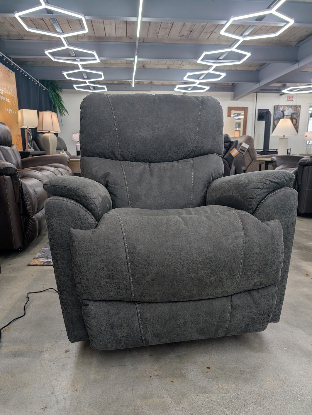 Trouper Power Wall Recliner With Headrest, Lumbar - i-Northwest Ink Fabric