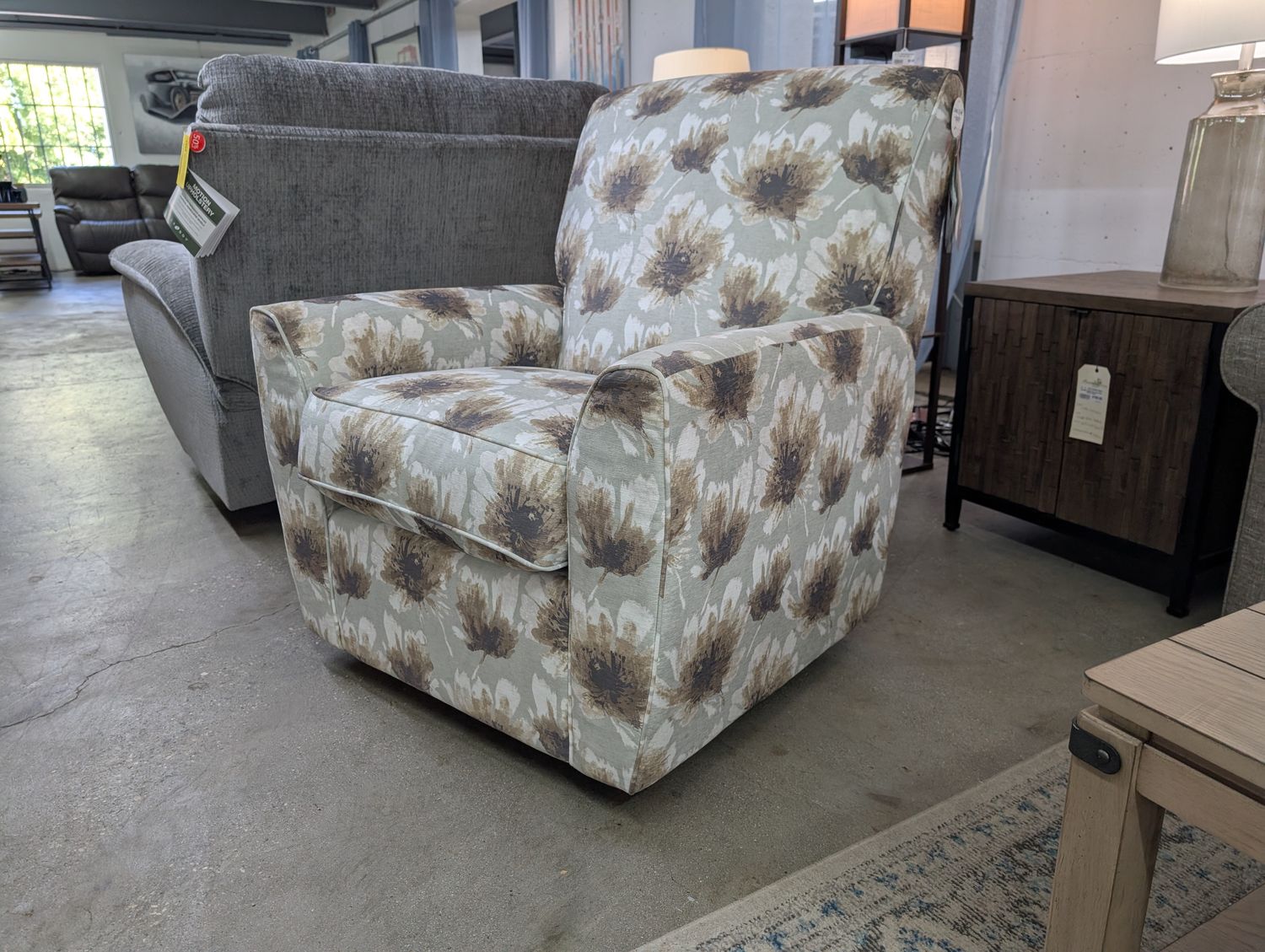 Dora Swivel Gliding Chair - Diana Mink Fabric FD
