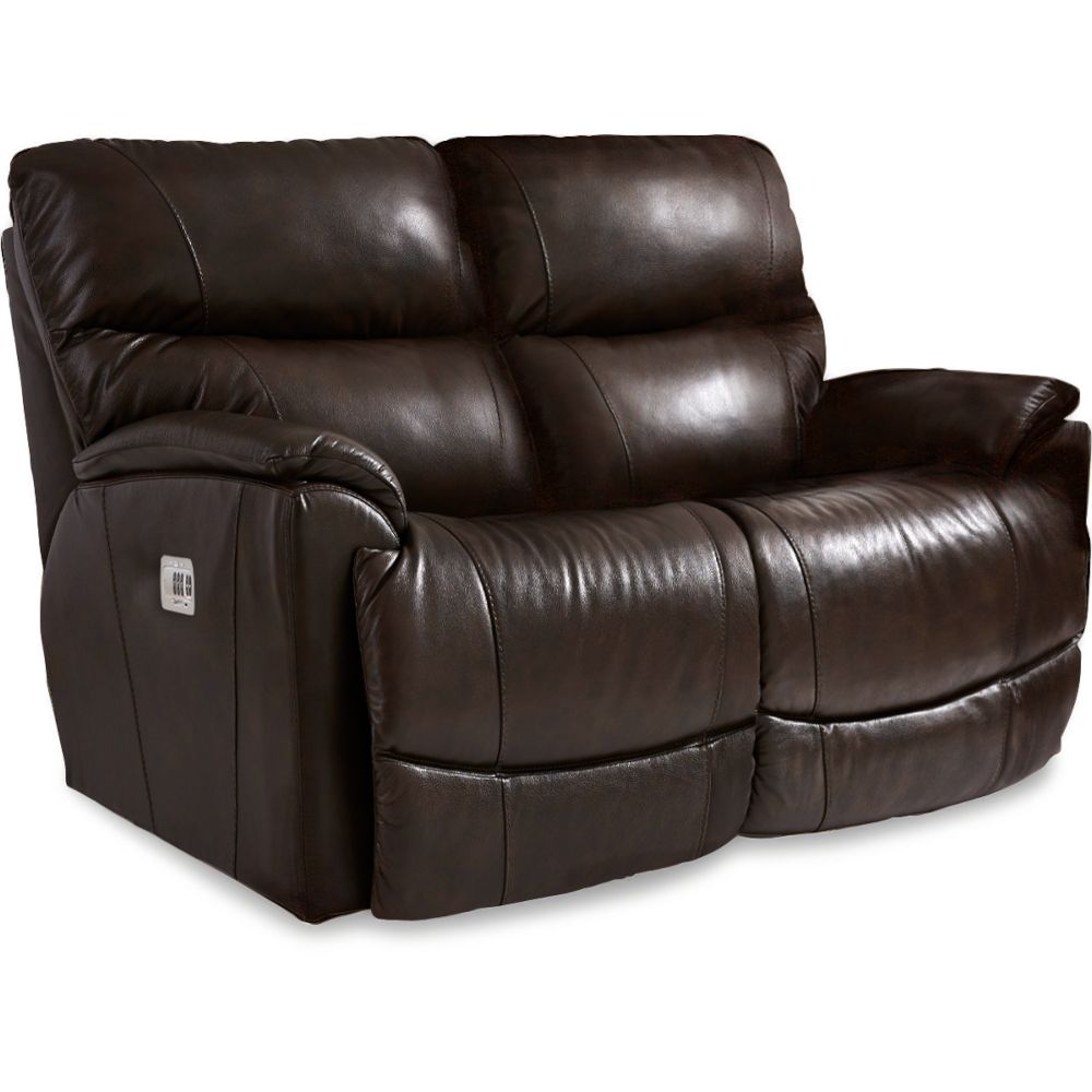 Trouper Power Reclining Loveseat With Headrest - Intermingle Walnut Leather