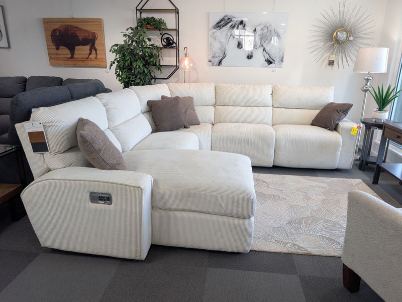 Maddox 5 Peice Sectional - Cordance Pearl Fabric FD