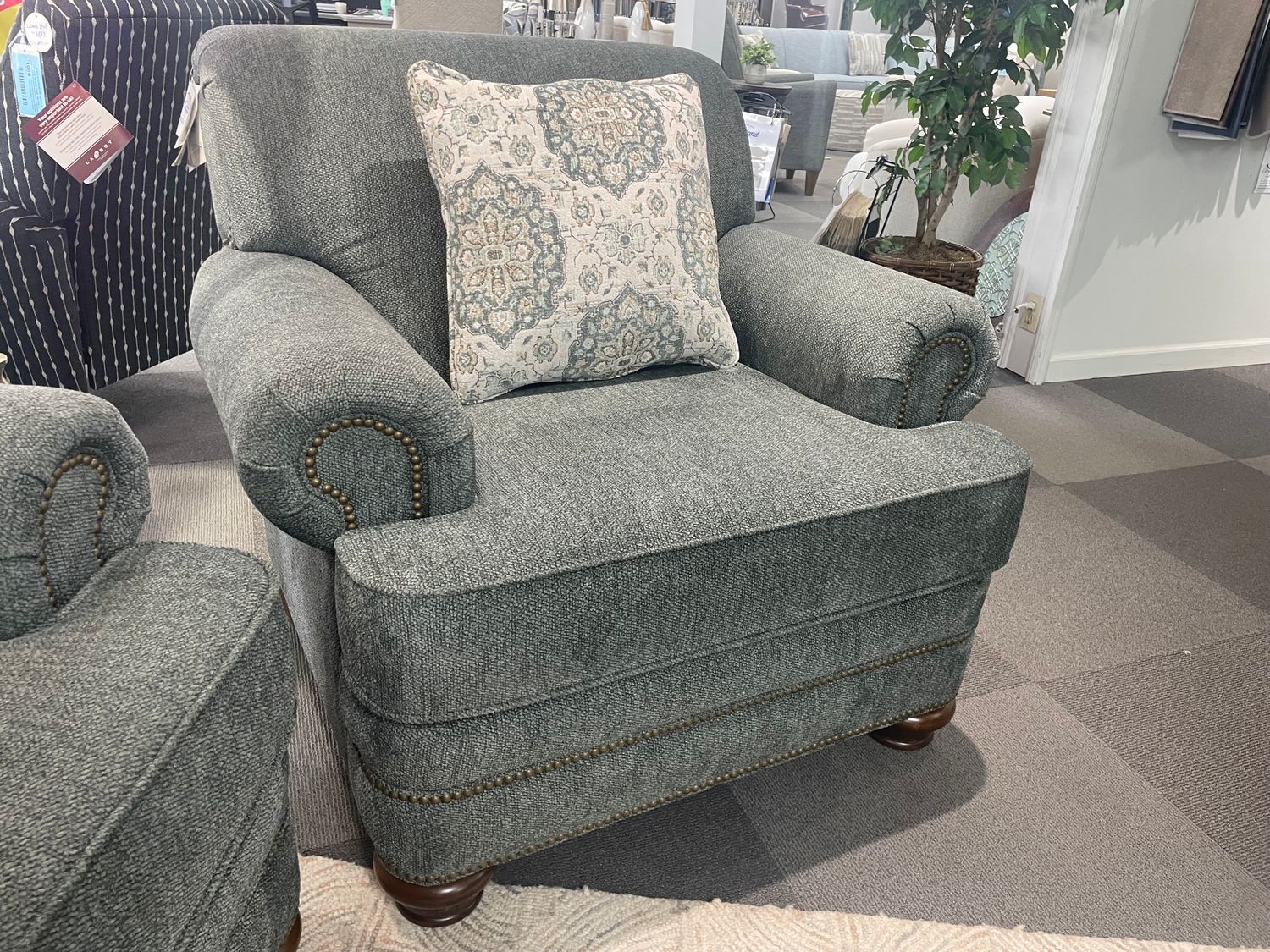 Reed Chair With Nailhead Trim-Superbad Everest With Frame Coil &amp; Cushion Coil