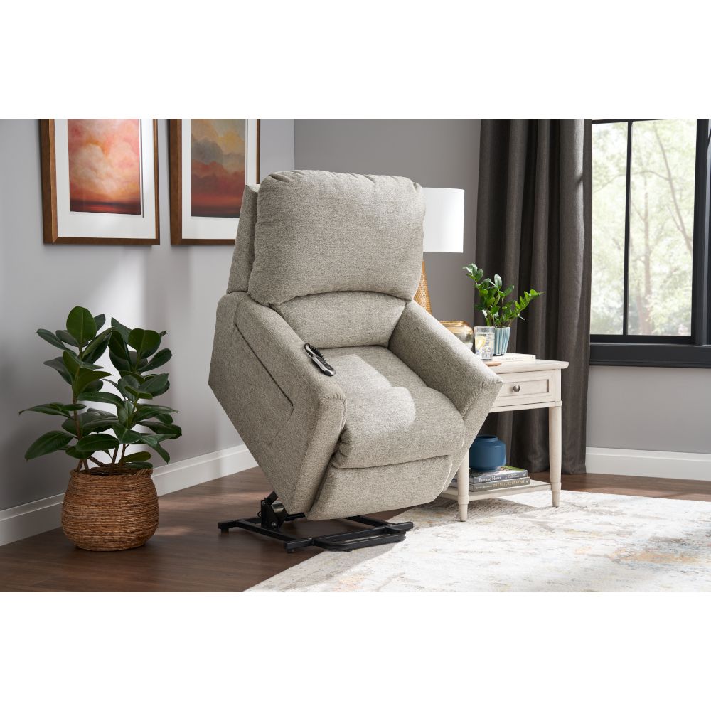 Jean Bronze Power Lift Recliner - i-Halifax Dove Fabric