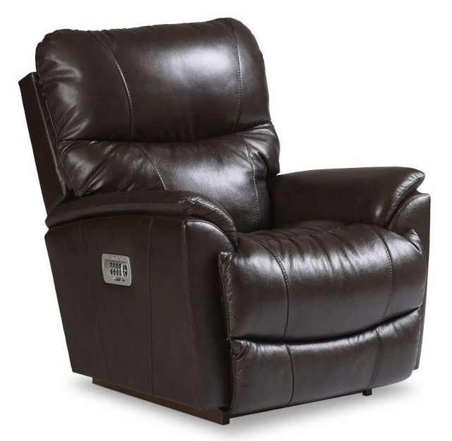 Trouper Power Wall Recliner w/ Headrest &amp; Lumbar Intermingle Walnut Leather