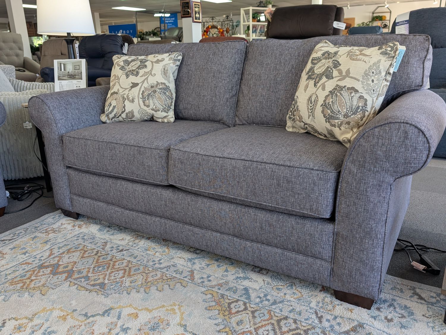 Brantley Apartment Sofa Gem Black With Frame Coil &amp; Cushion Coil