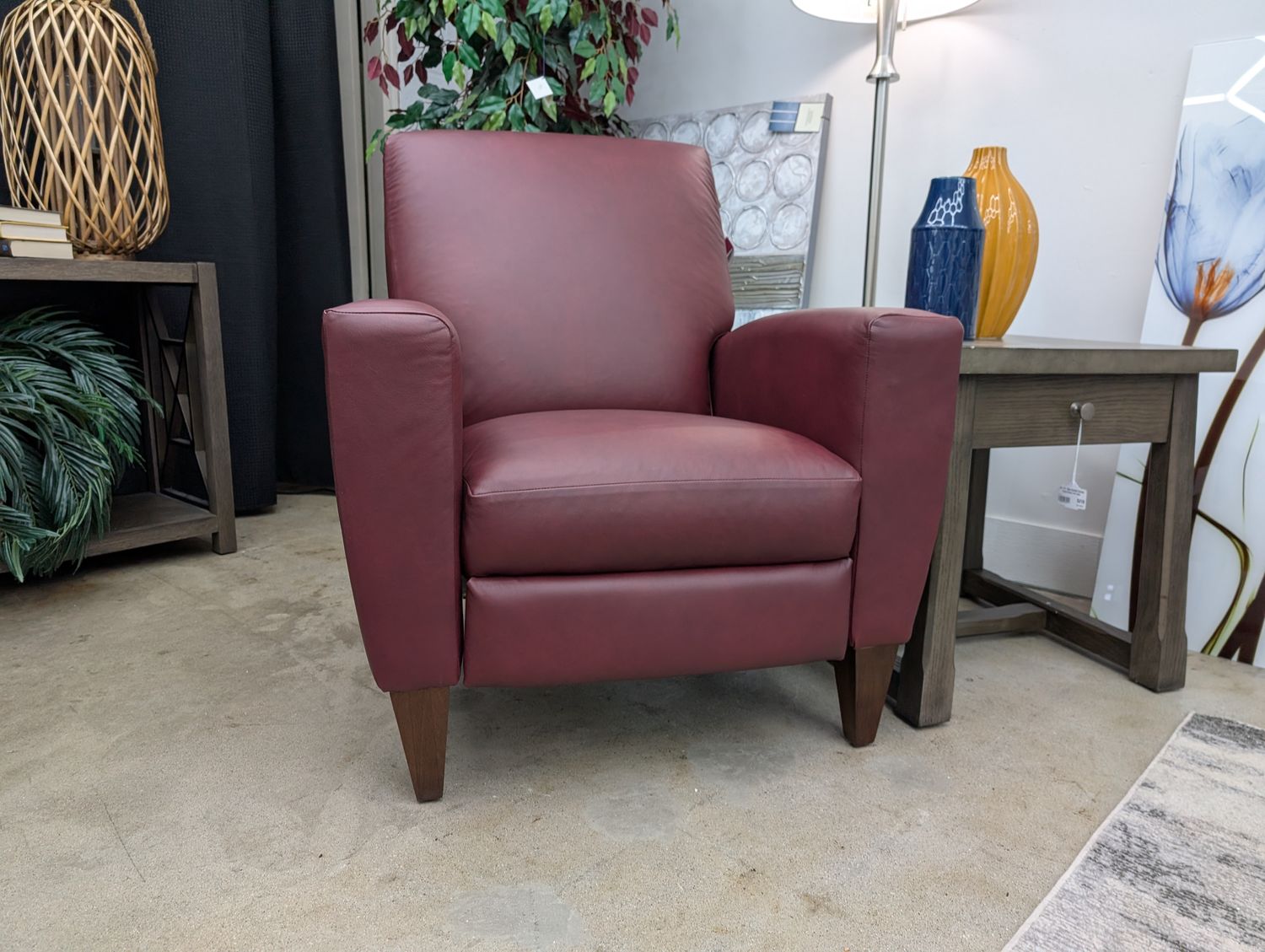Scarlett High Leg Reclining Chair - Aspen Wine Leather FD