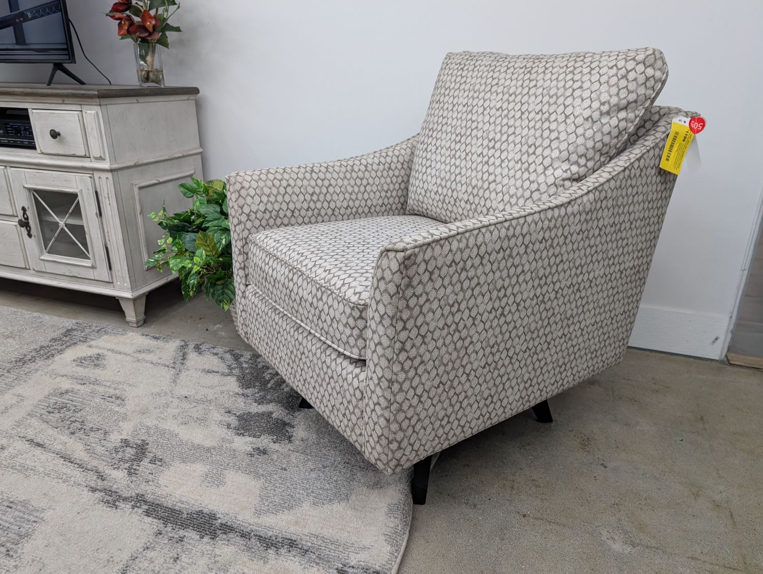Reegan High Leg Swivel Chair Tempur Foam Seat - i-Leilani Smoke Fabric