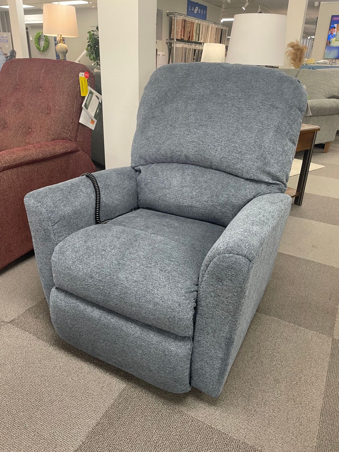 Jean Bronze Power Lift Recliner - i-Halifax Denim Fabric