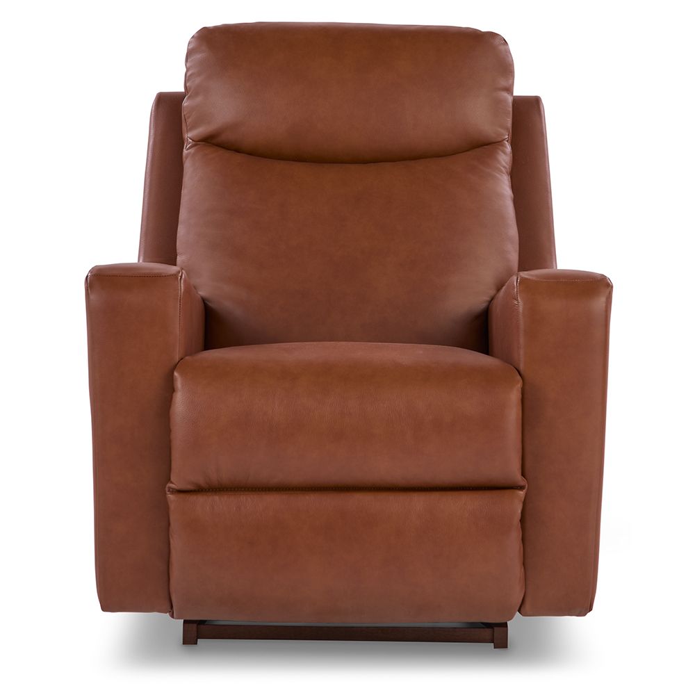 Emmons Power Rocking Recliner With Headrest, Lumbar - Camaraderie Oak Leather